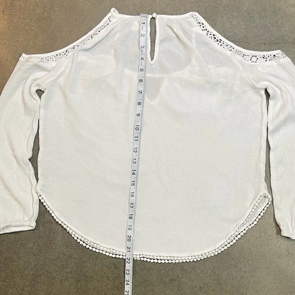 Aeropostale Long Sleeve Lace Trim Peasant Babydoll Shirt Y2K - Picture 8 of 9